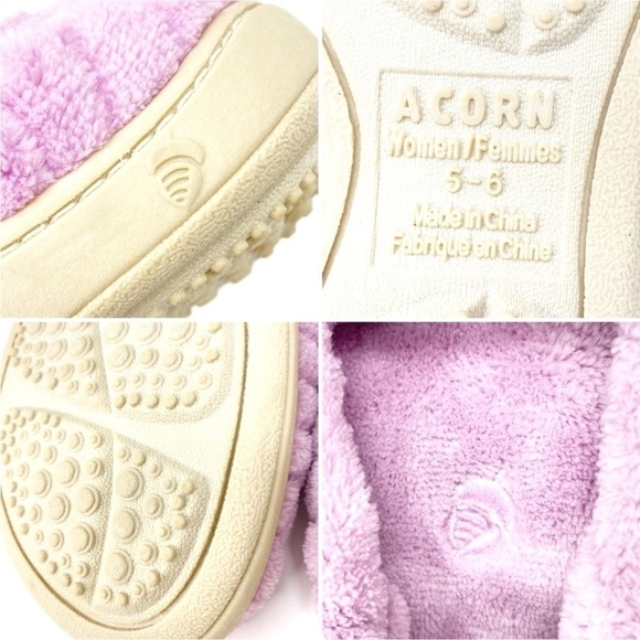 Acorn Slippers Spa Support Women’s Size Small 5-6 Pink Terry Plush Soft New NWT - Picture 4 of 8